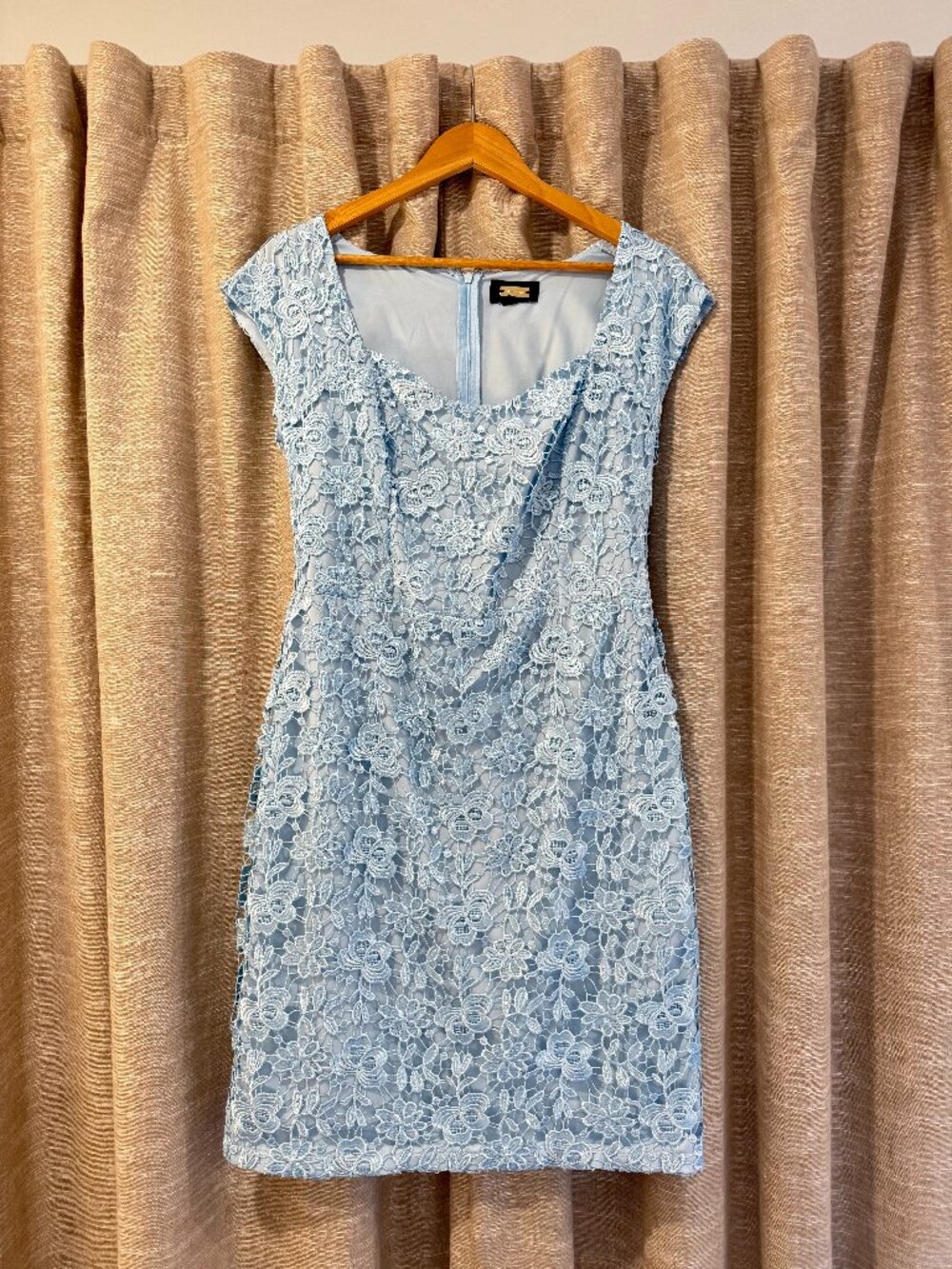 Alexia Admor Blue Floral Lace Sheath Dress Size 14 Like New